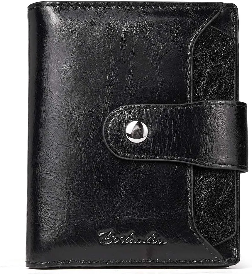 BOSTANTEN Women Leather Laptop Tote Office Shoulder Handbag Vintage Briefcase 15.6 inch and Women Leather Wallet RFID Blocking Small Bifold Zipper Pocket Wallet