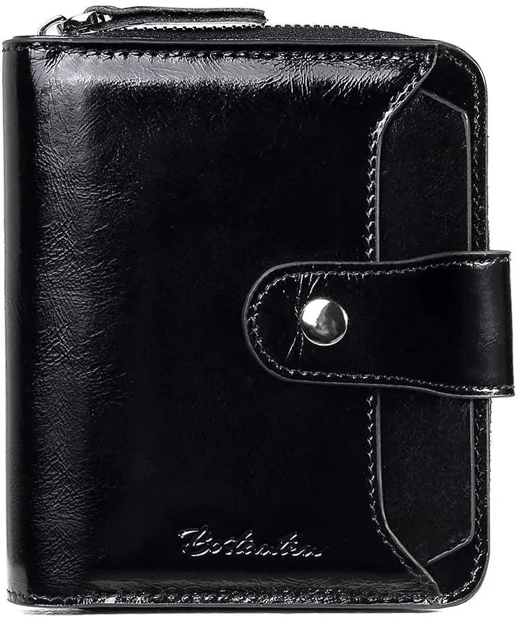 BOSTANTEN Womens Leather Laptop Tote Office Shoulder Handbag Vintage Briefcase and Leather Wallets for Women RFID Blocking Bifold Wallet Card Case