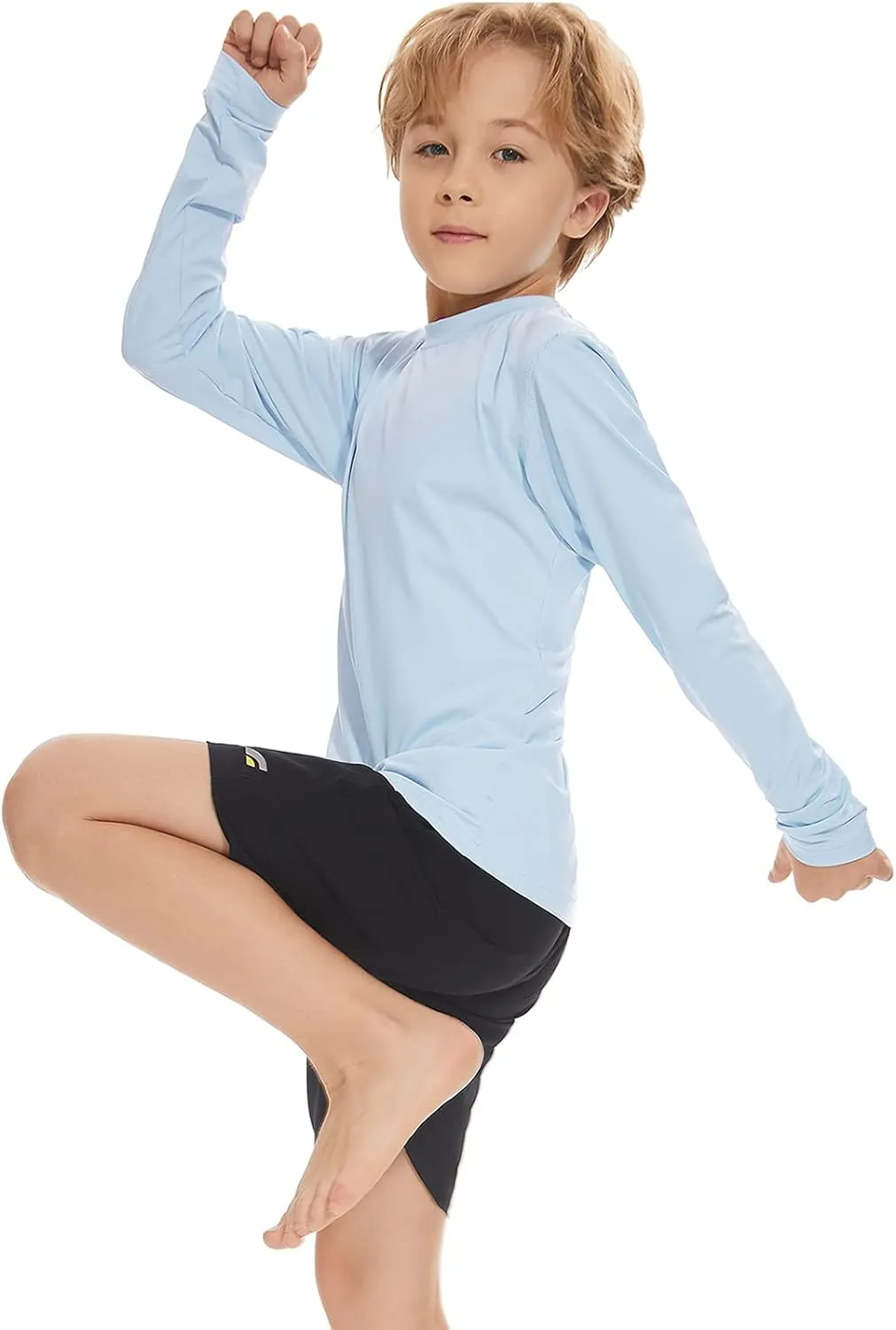 Boy Long Sleeve Rash Guard Shirt UPF 50  Sun Protection Rashguard Swim Shirt