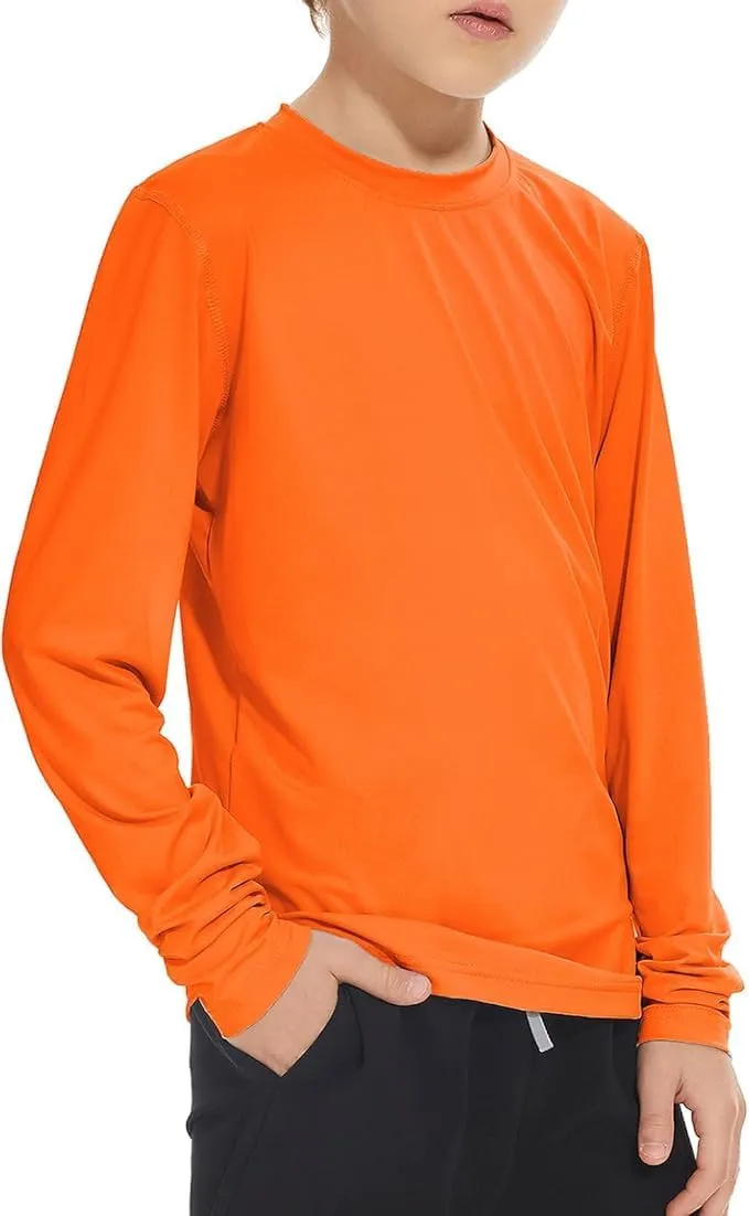 Boy Long Sleeve Rash Guard Shirt UPF 50  Sun Protection Rashguard Swim Shirt