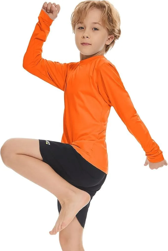 Boy Long Sleeve Rash Guard Shirt UPF 50  Sun Protection Rashguard Swim Shirt