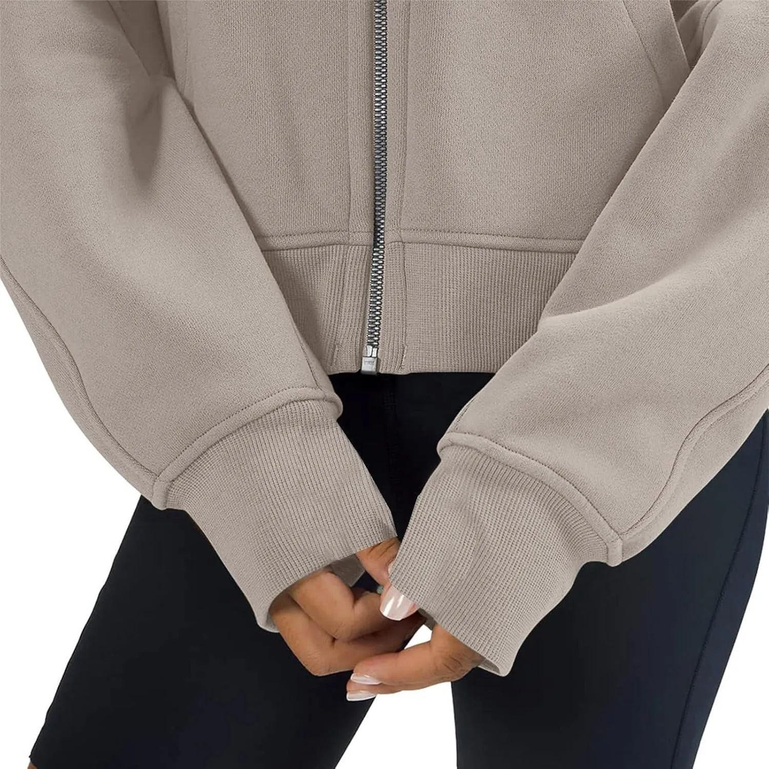 Ceboyel Women Full Zip Up Cropped Hoodie Oversized Sweatshirt Trendy Y2K Fleece Jackets Fall Winter Outfits Clothes 2023