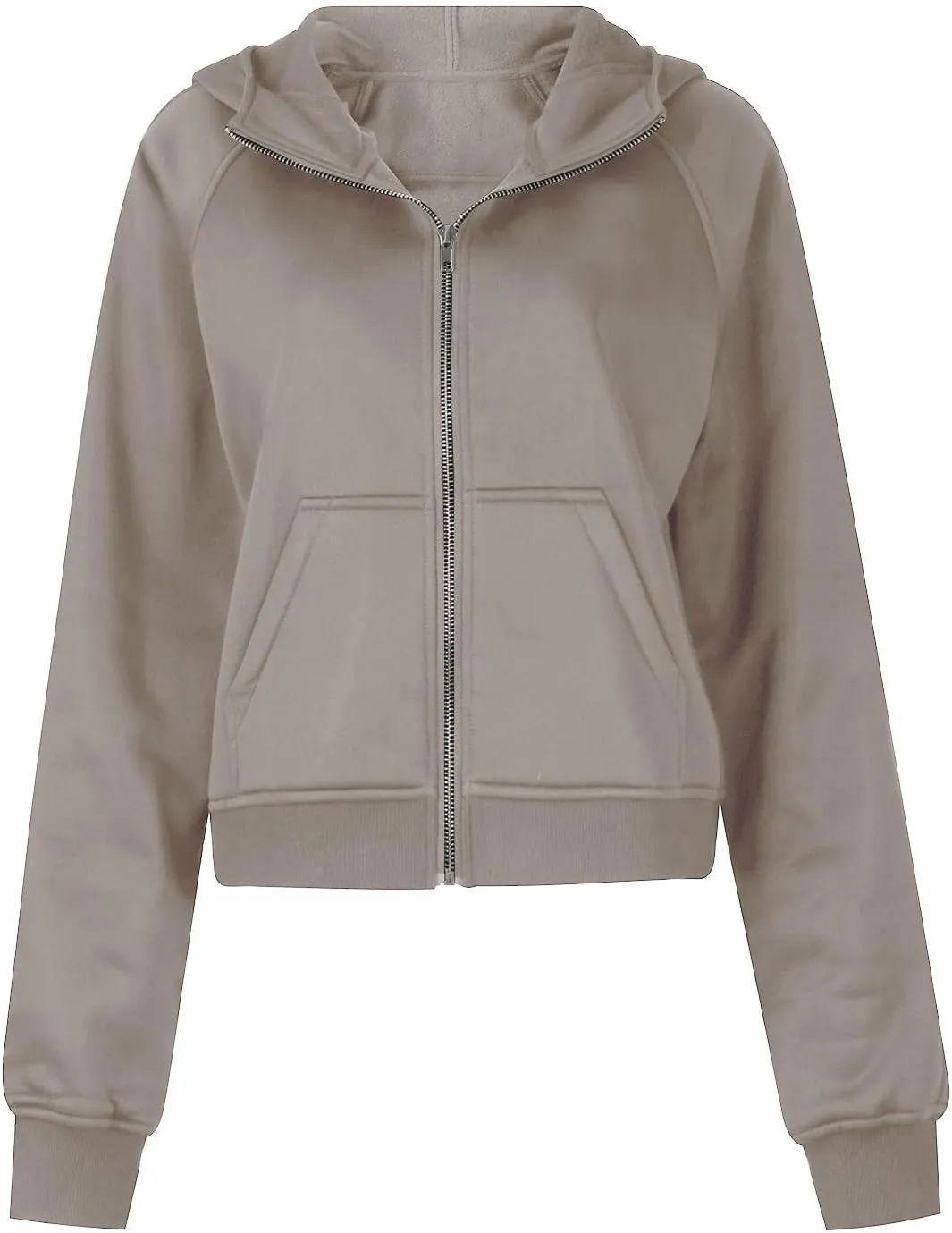 Ceboyel Women Full Zip Up Cropped Hoodie Oversized Sweatshirt Trendy Y2K Fleece Jackets Fall Winter Outfits Clothes 2023