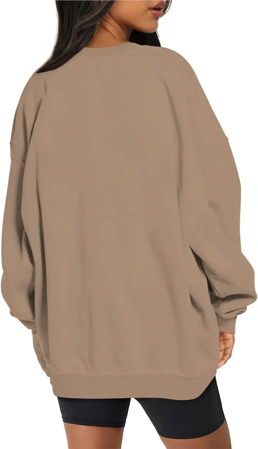 Ceboyel Womens Solid Color Crewneck Sweatshirt Oversized Comfort Pullover Sweater Trendy Fall Tops 2023 Fashion Outfits