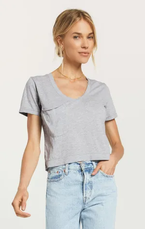 Classic Skimmer Crop Tee - Heather Grey