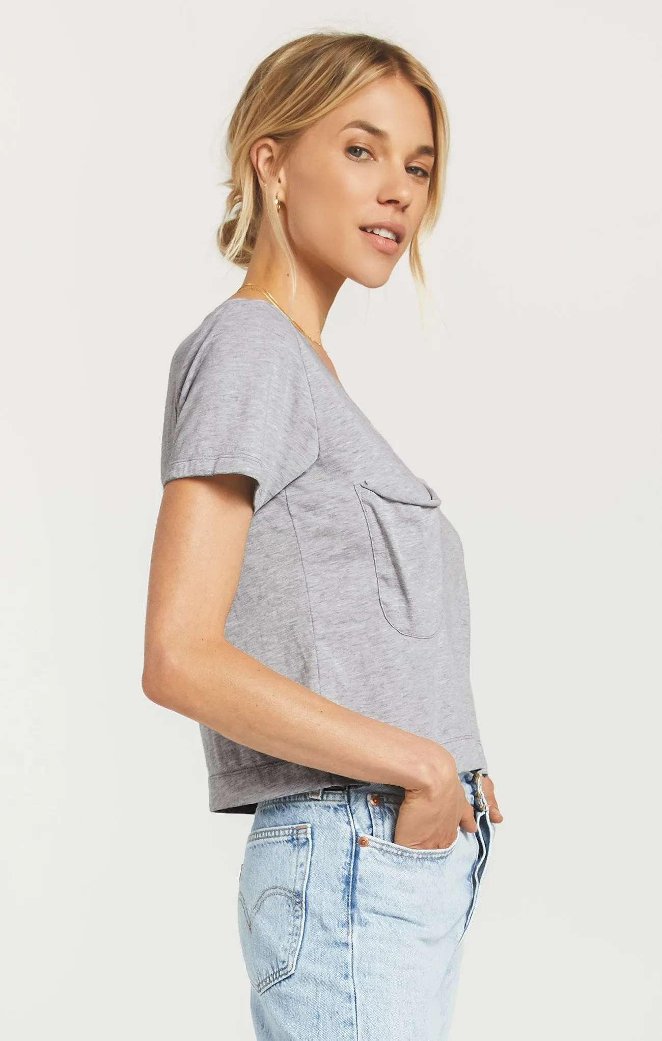 Classic Skimmer Crop Tee - Heather Grey