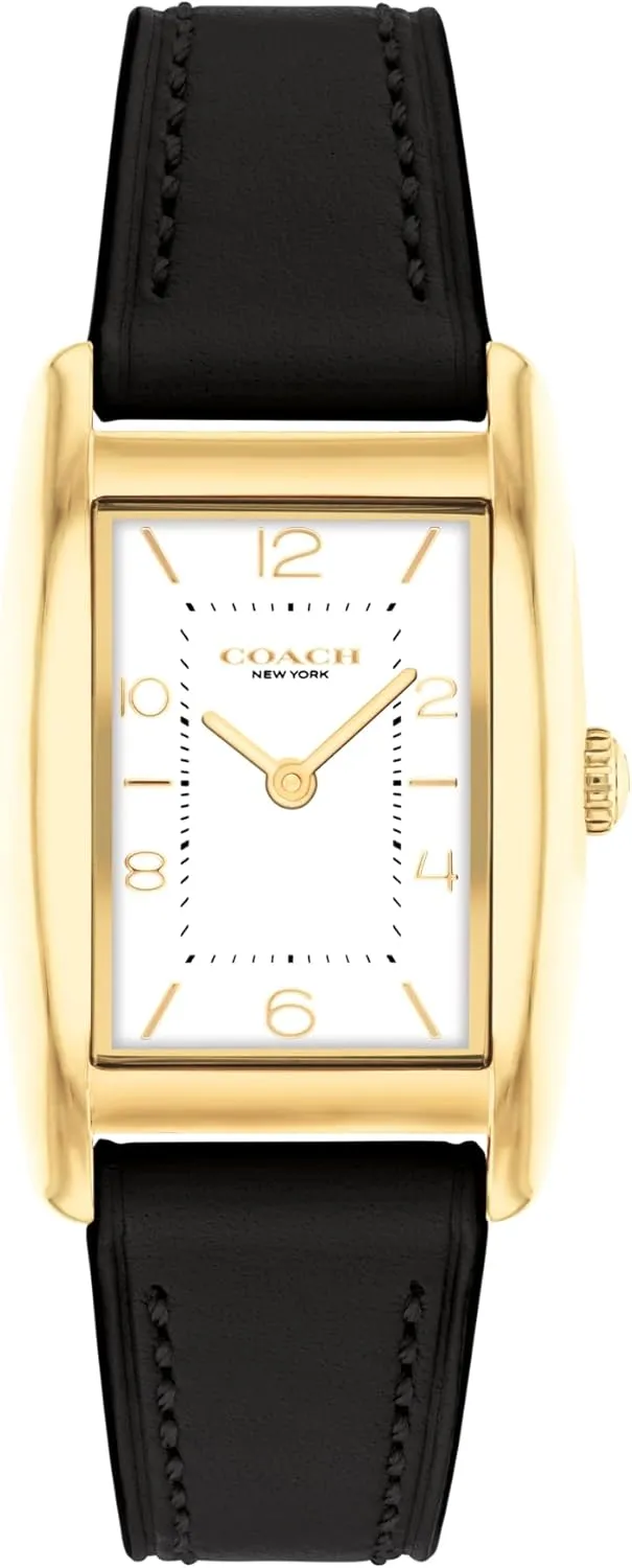 Coach Reese Women's Watch - 2H Quartz Tank Watch with Genuine Leather Strap - Water Resistant 3 ATM/30 Meters - Premium Fashion Timepiece for Everyday Style - 24mm
