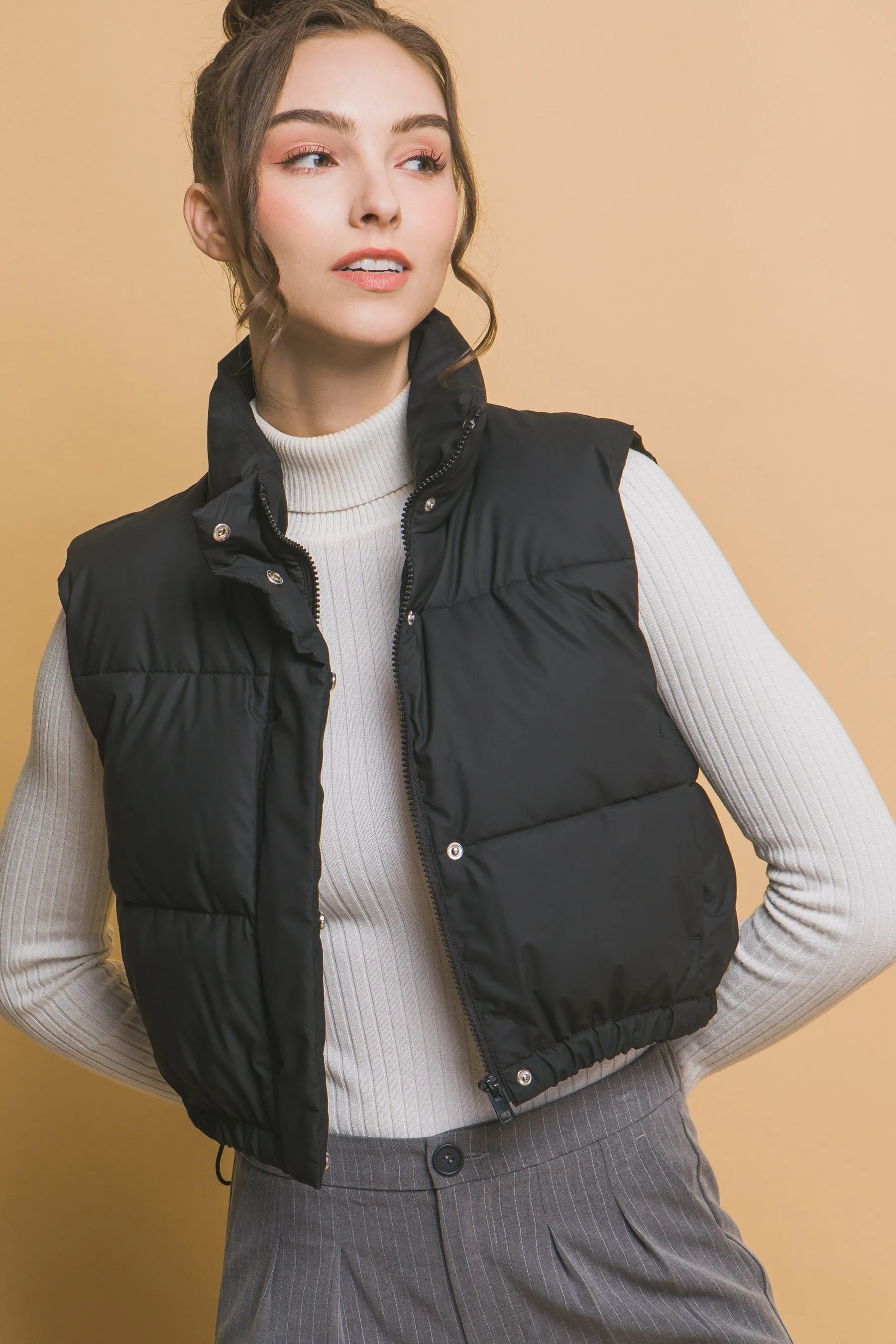 Cold Outside Cropped Puffer Vest