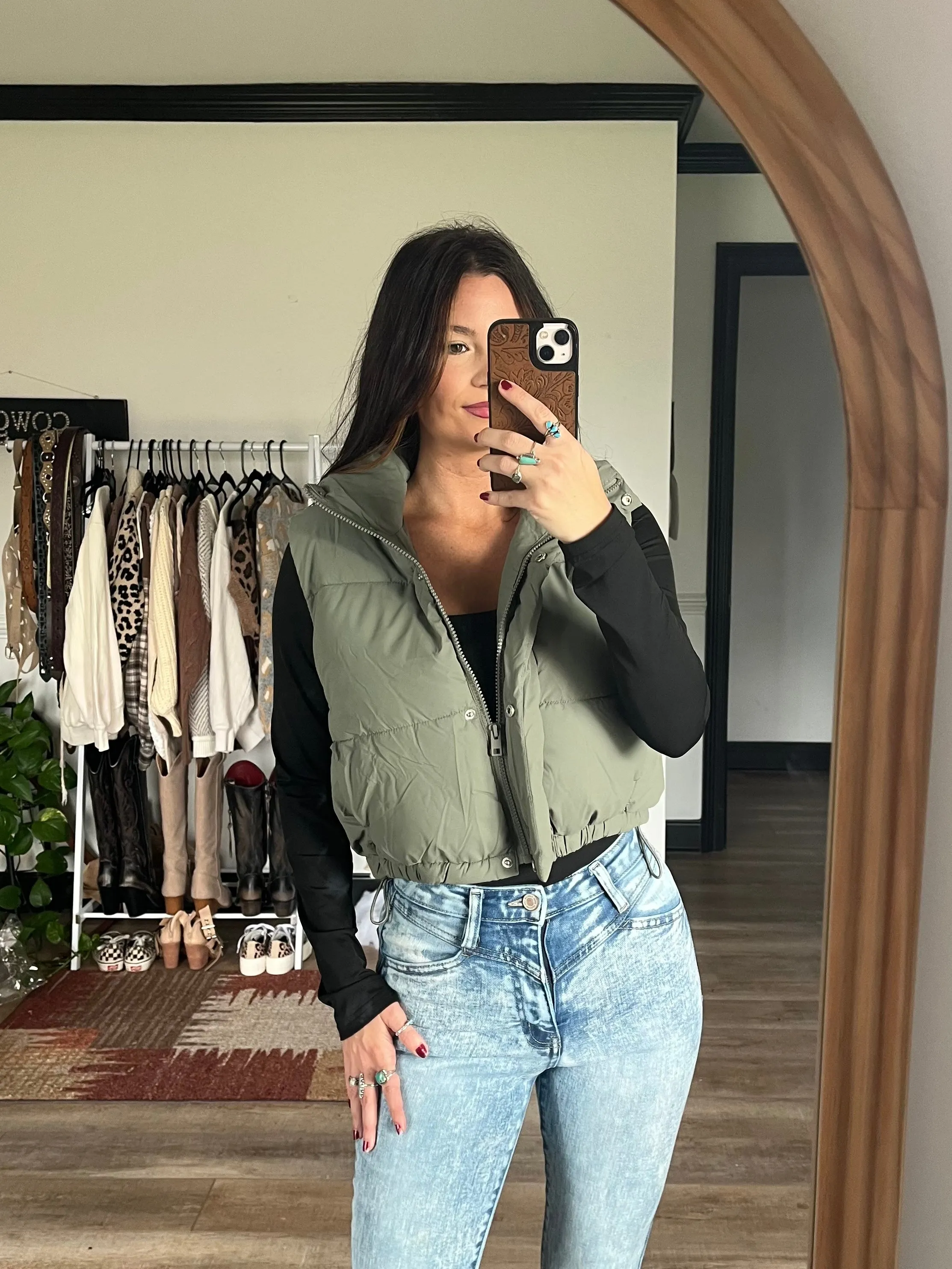 Cold Outside Cropped Puffer Vest