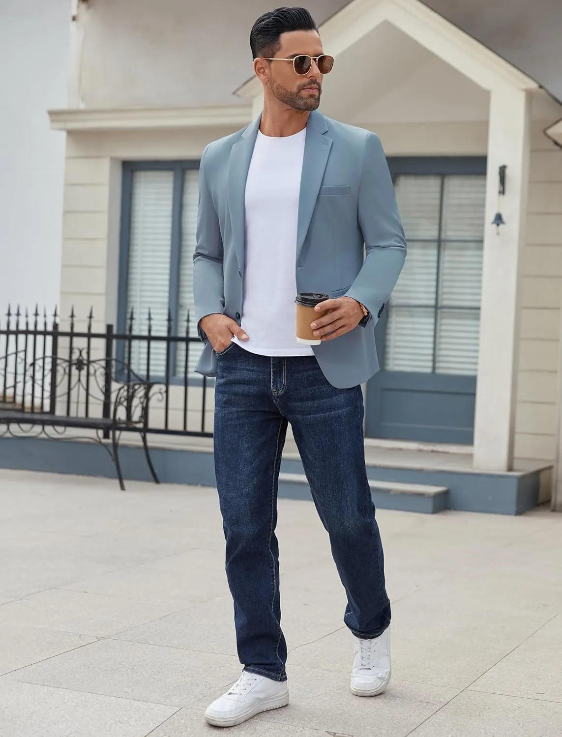 COOFANDY Men's Casual Blazer Regular Fit Lightweight Two Button Sport Coat Suit Jacket
