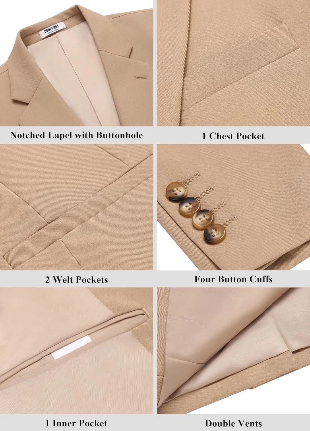 COOFANDY Men's Casual Blazer Regular Fit Lightweight Two Button Sport Coat Suit Jacket