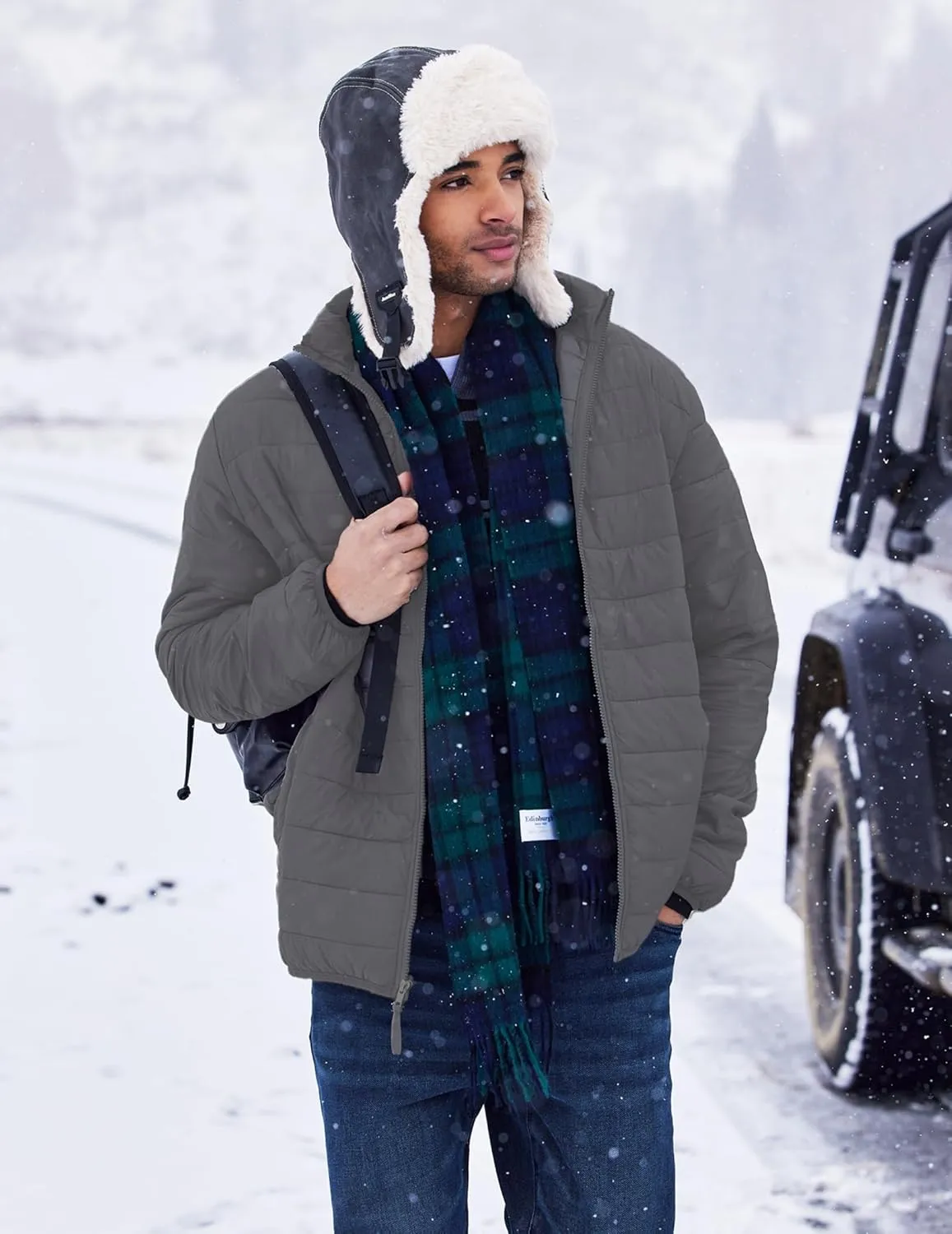 COOFANDY Mens Puffer Jacket Packable Lightweight Jackets Winter Coat Windproof Zipper Down Jacket