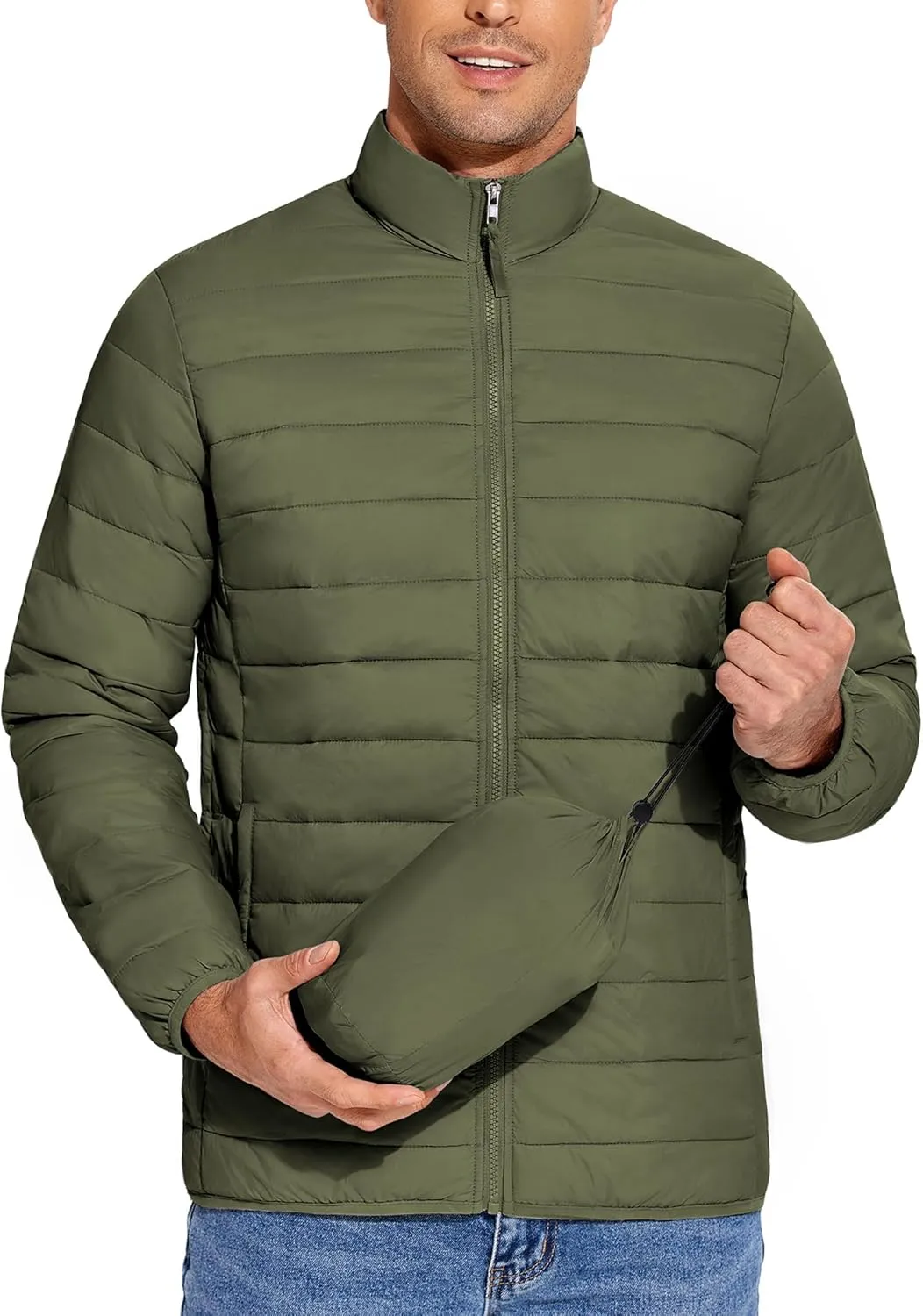 COOFANDY Mens Puffer Jacket Packable Lightweight Jackets Winter Coat Windproof Zipper Down Jacket