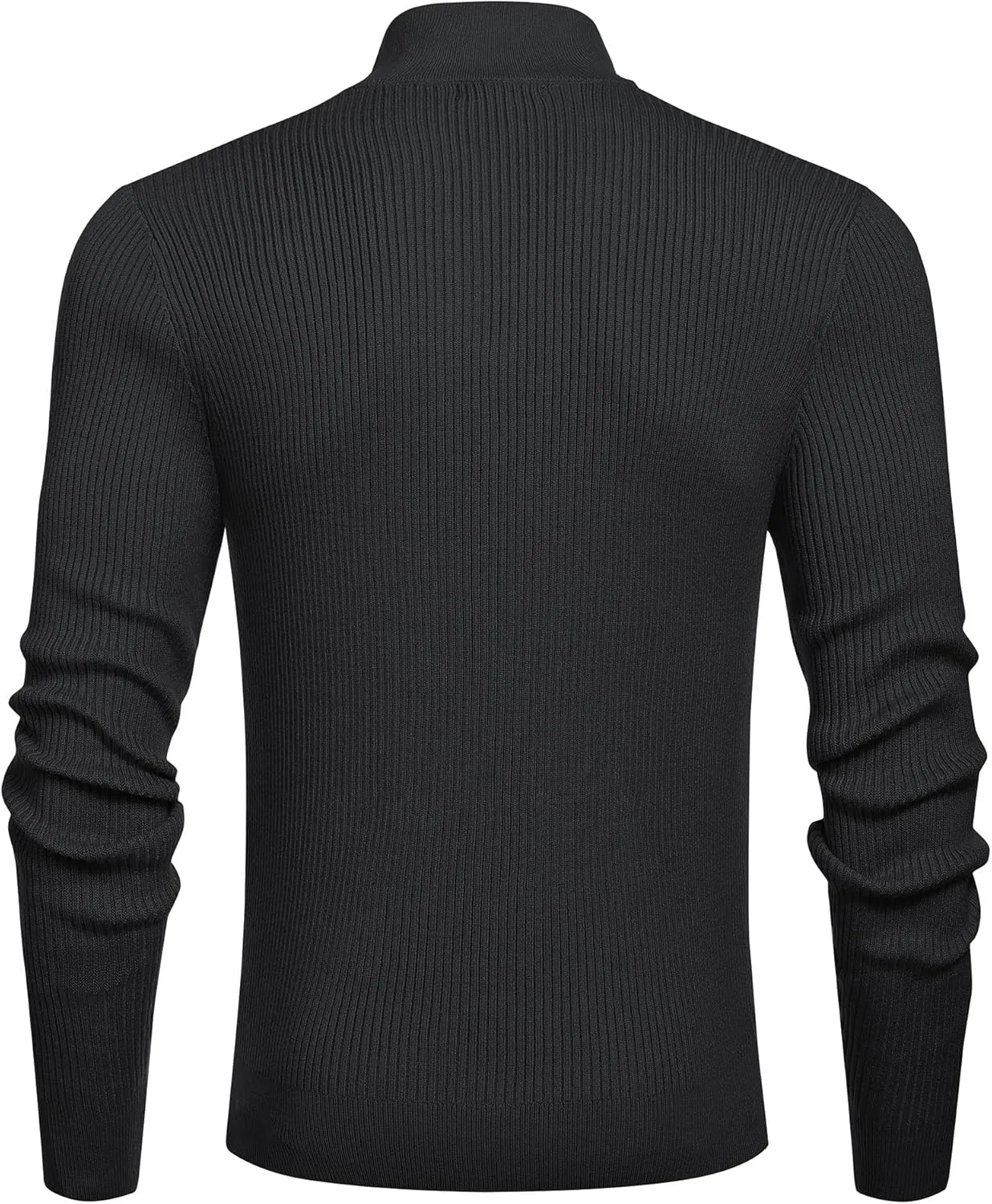 COOFANDY Men's Quarter Zip Sweaters Slim Fit Mock Neck Pullover Sweater Lightweight Knitted Polo Sweaters