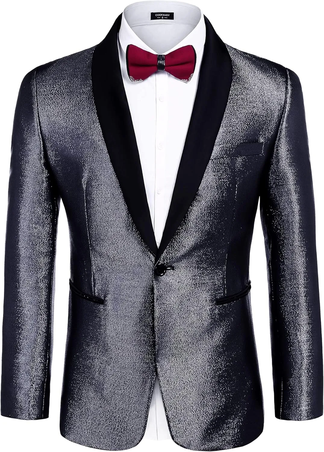COOFANDY Men's Tuxedo Jacket Slim Fit Shawl Lapel Blazer One Button Suit Jackets for Party Prom Wedding Dinner