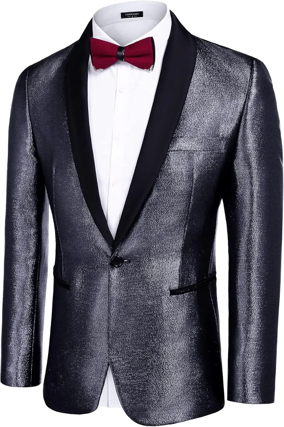 COOFANDY Men's Tuxedo Jacket Slim Fit Shawl Lapel Blazer One Button Suit Jackets for Party Prom Wedding Dinner
