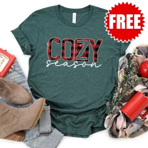 Cozy Season Tee - Heather Forest
