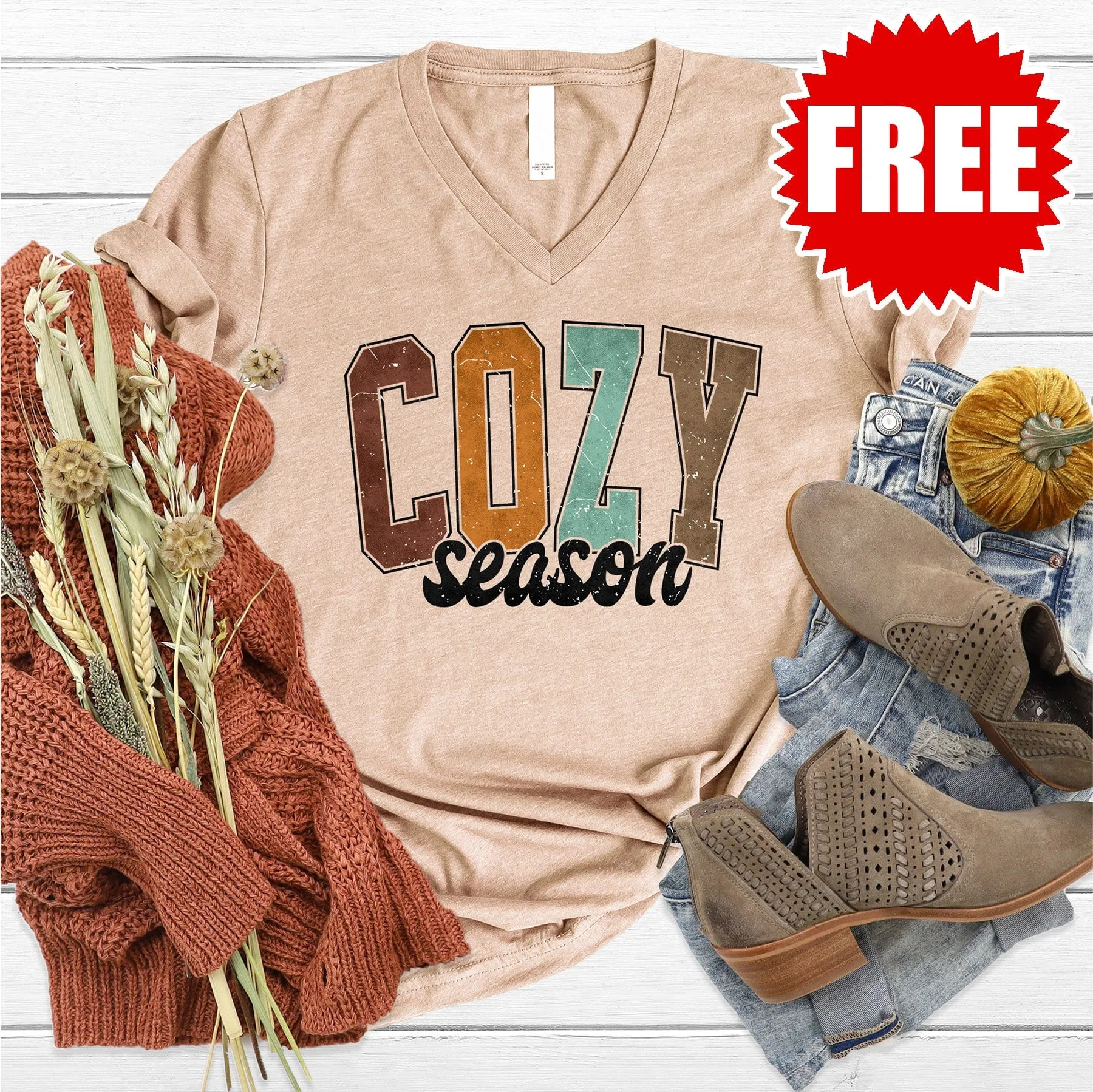 Cozy Season V-Neck - 0
