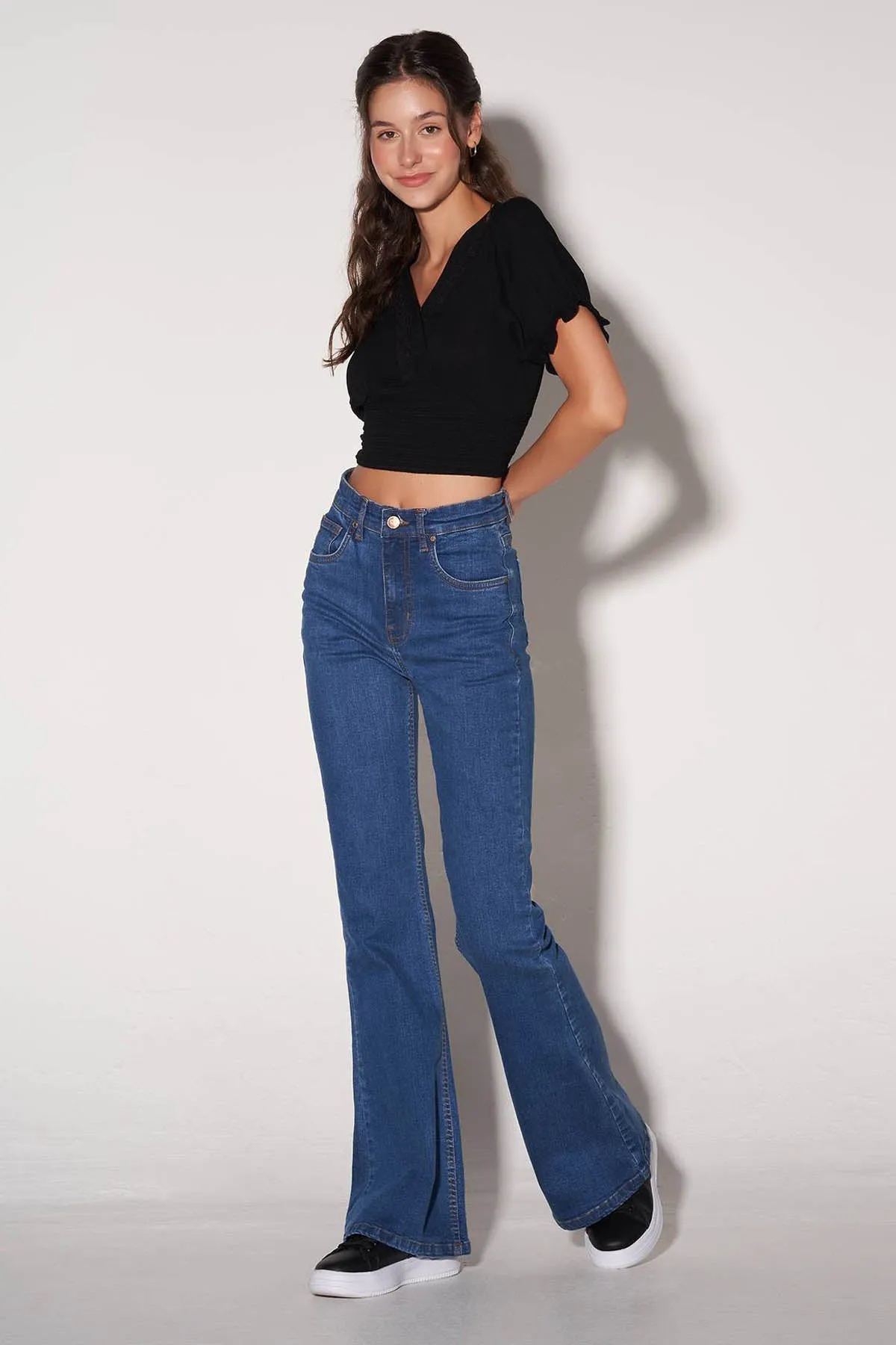 Cropped Shirt For Women - Black