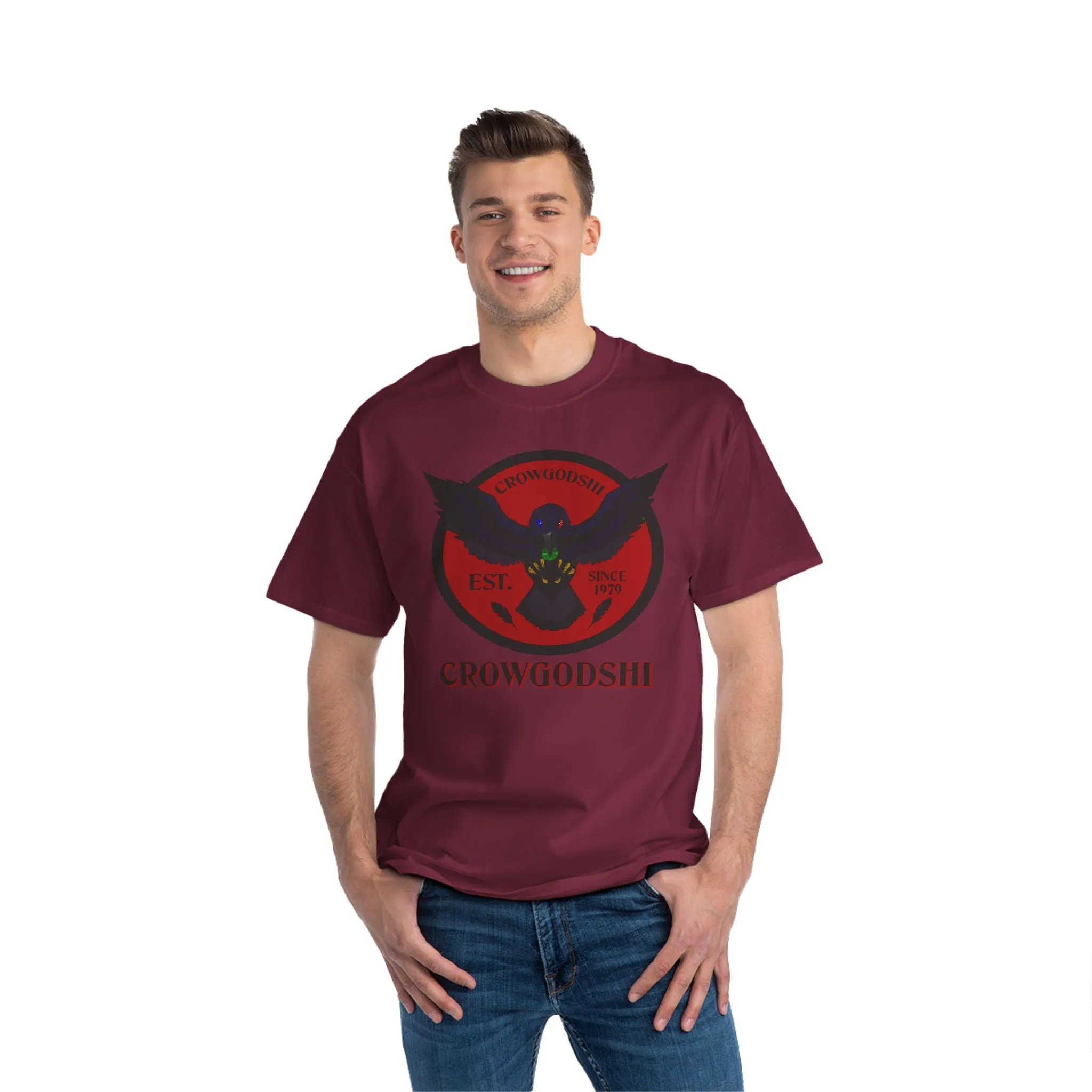 Crowgodshi First Generation Limited Edition Beefy-T®, BURGUNDY LOGO