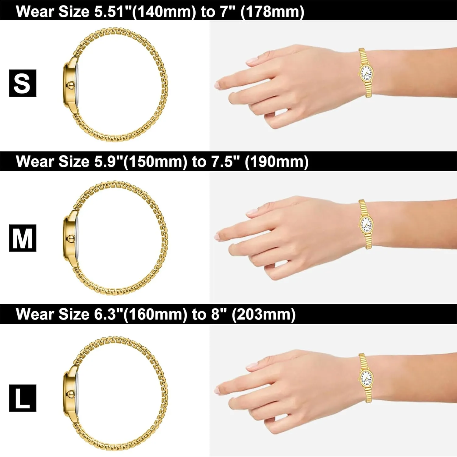 Diaofendi Petite Women's Easy Reader Watch, Analog Women Watch with Stainless Steel Expansion Band, Water Resistant