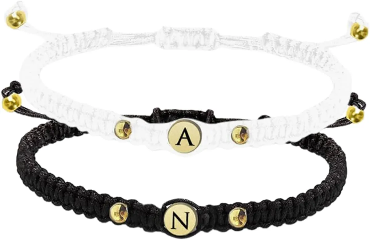 Didiseaon Retro Pair Bracelets Braided String Couples Jewelry for Men Women Adjustable