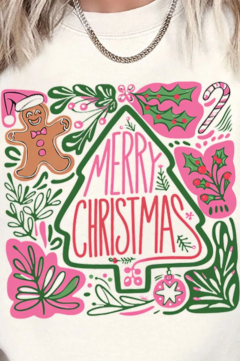 Doodle Merry Christmas Boho Unisex NuBlend Crew Sweatshirt