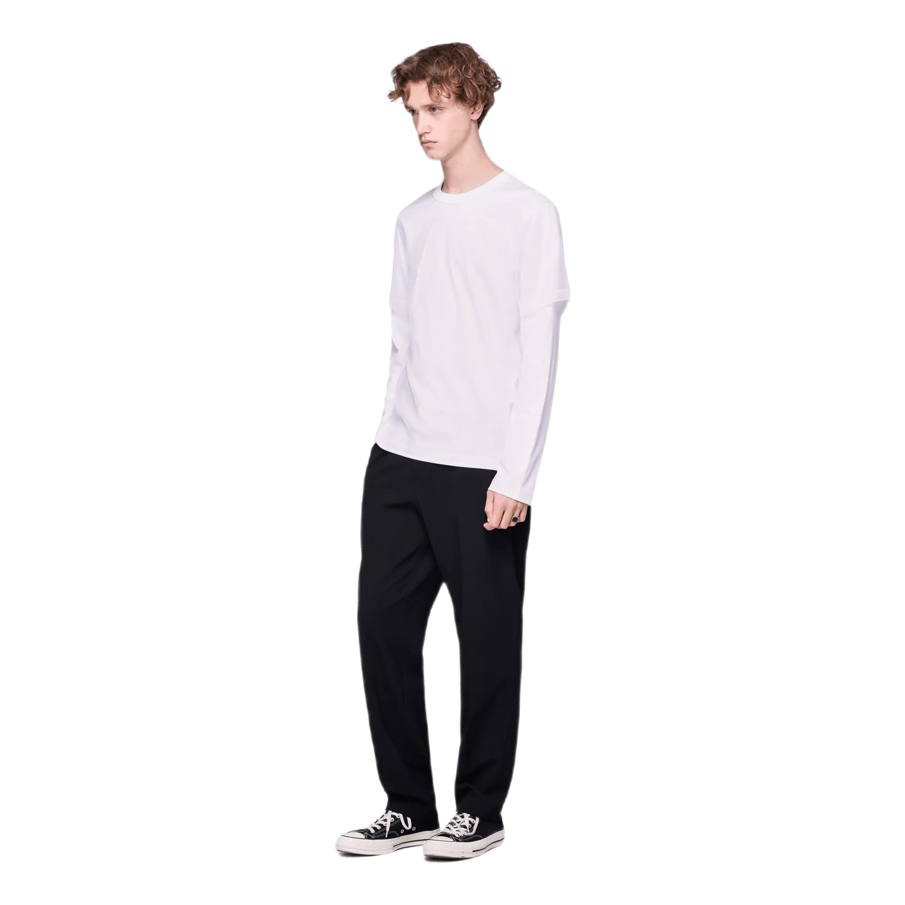 Double Long Sleeve Tee White