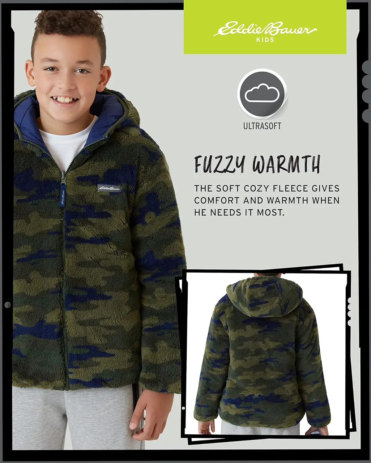 Eddie Bauer Boys' Reversible Jacket - Waterproof Lightweight Fleece Lined Hooded Puffer Coat - Boys Outerwear Jacket (5-20)