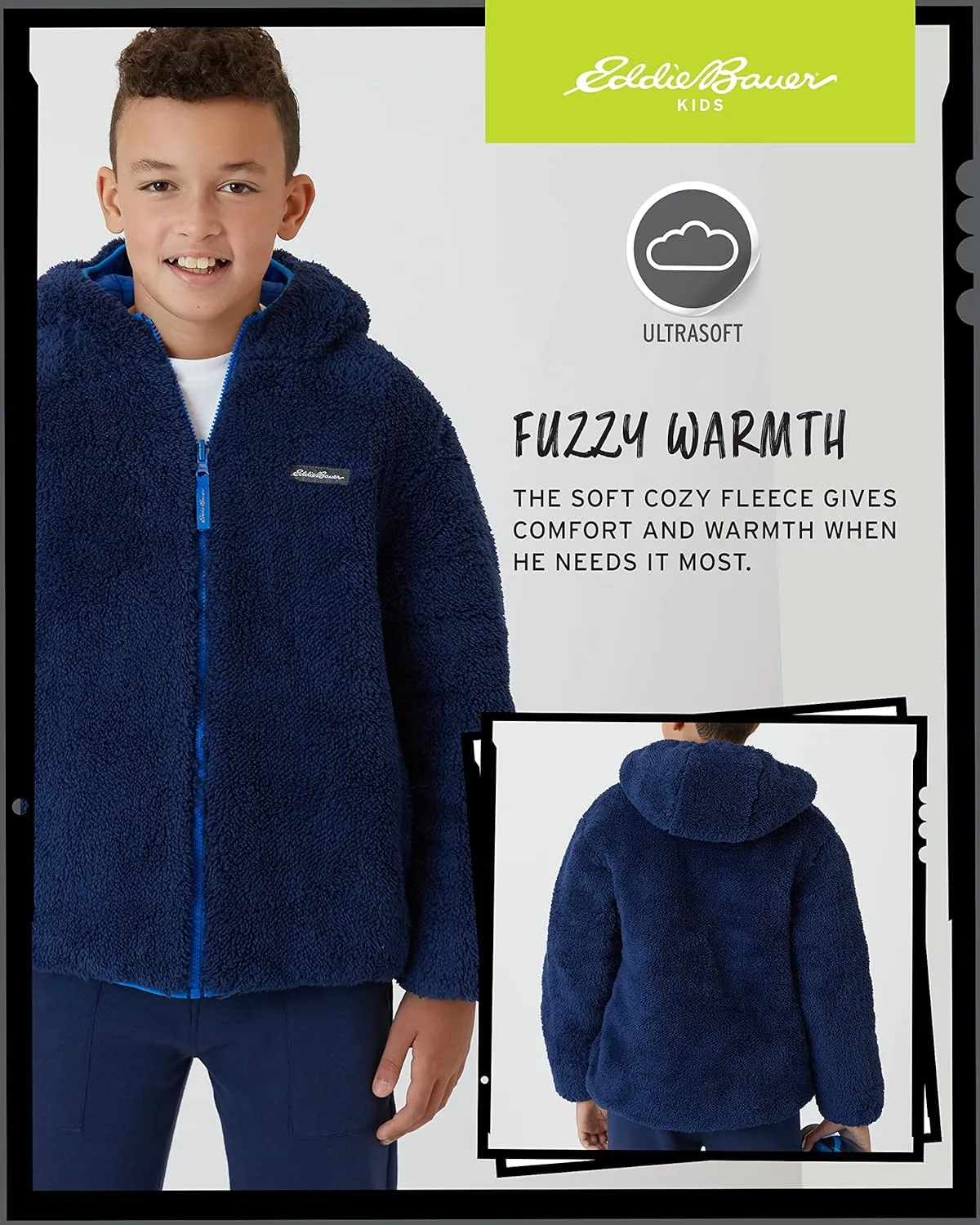Eddie Bauer Boys' Reversible Jacket - Waterproof Lightweight Fleece Lined Hooded Puffer Coat - Boys Outerwear Jacket (5-20)
