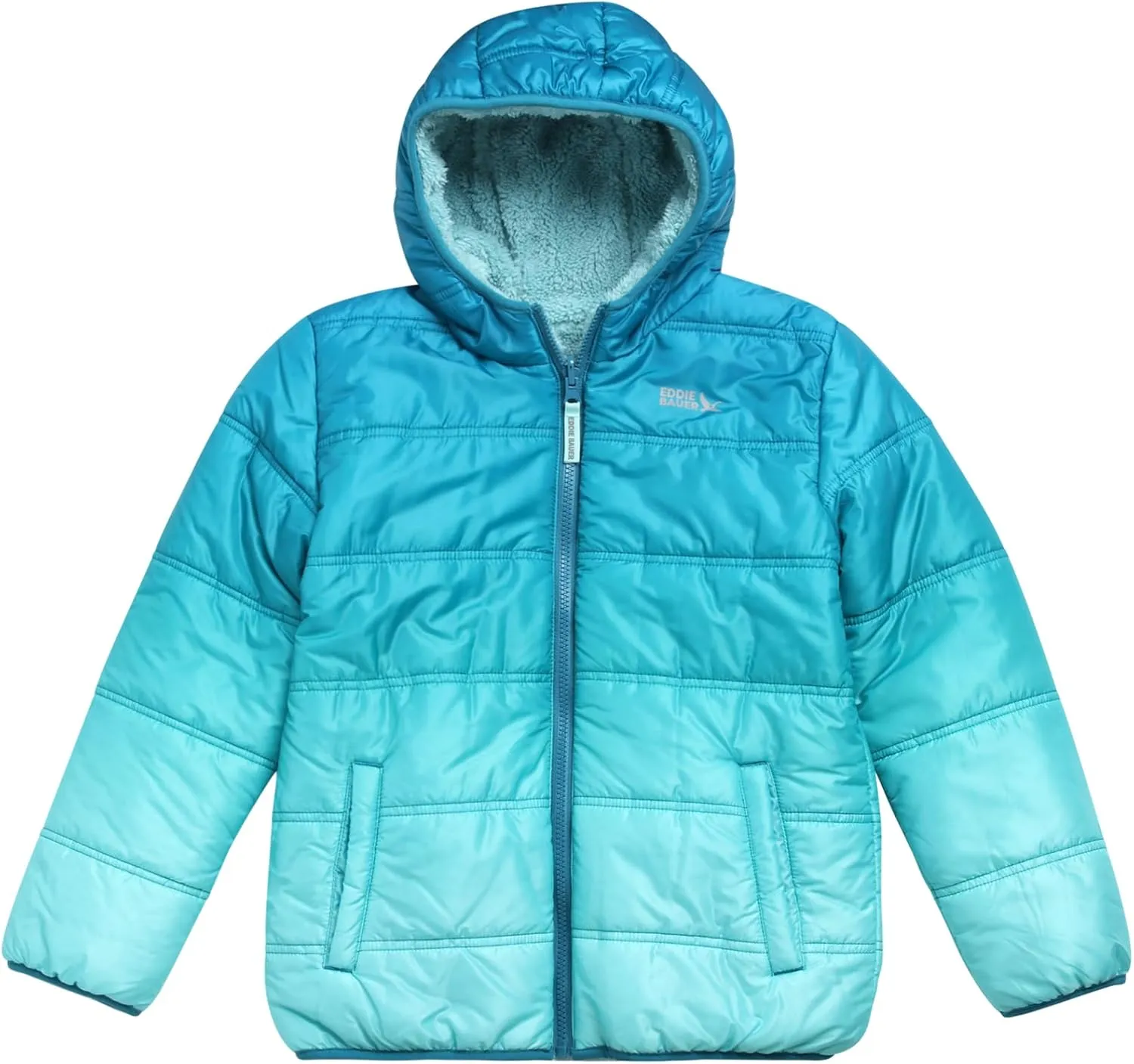 Eddie Bauer Boys' Reversible Jacket - Waterproof Lightweight Fleece Lined Hooded Puffer Coat - Boys Outerwear Jacket (5-20)