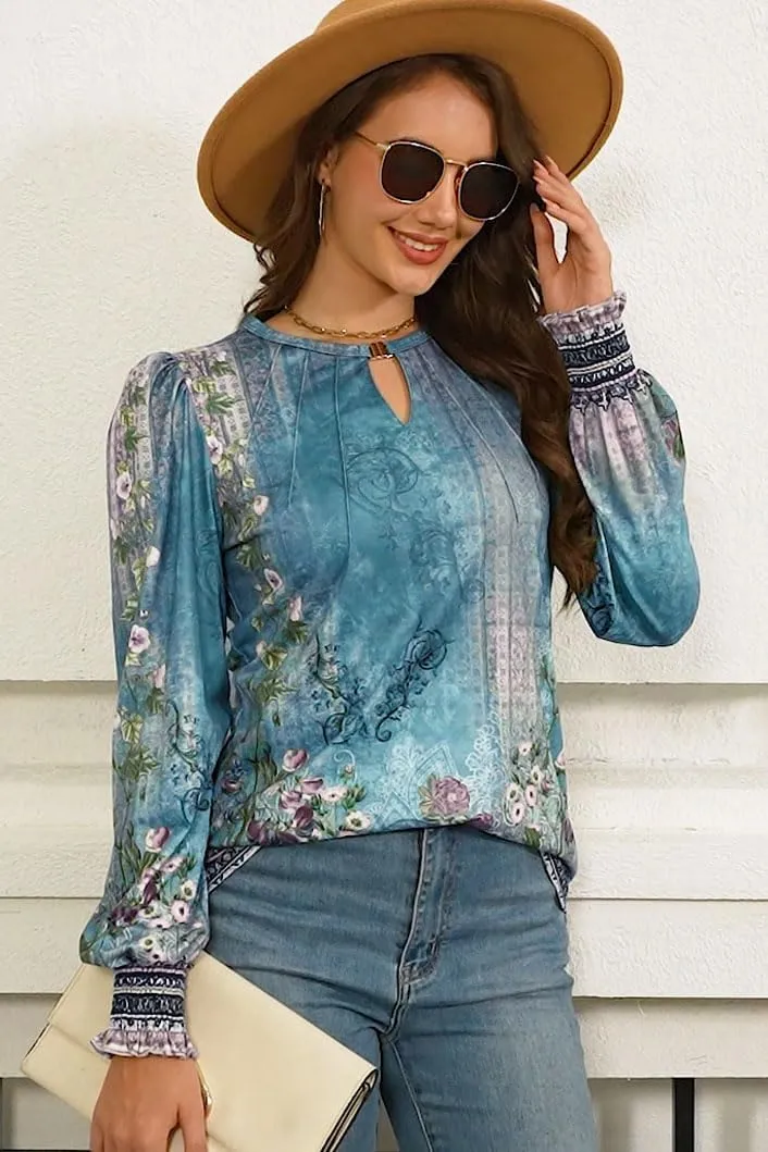 ETCYY Womens Blouses Pleated Long Sleeve Shirts Dressy Casual Fall 2025 Fashion Work Business Casual Outfits Tunic Tops