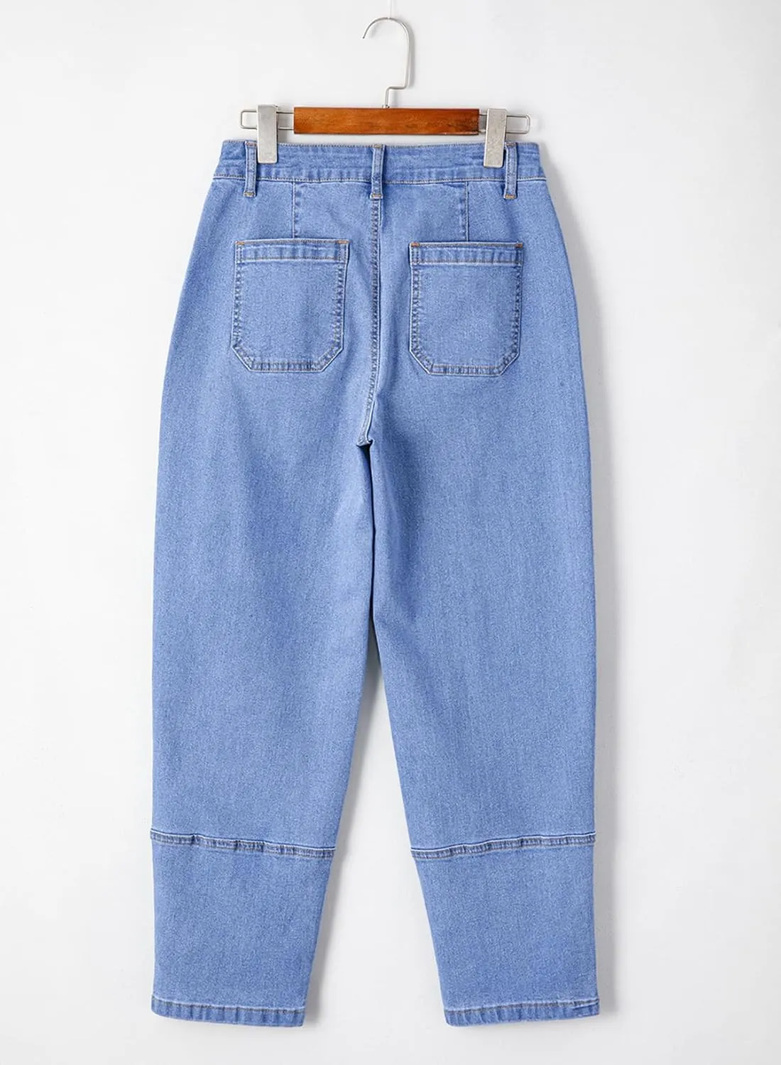 EVALESS Jeans for Women Wide Leg High Waisted Boyfriend Straight Leg Stretchy Cropped Denim Pants
