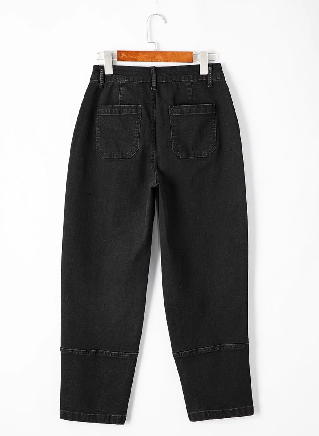 EVALESS Jeans for Women Wide Leg High Waisted Boyfriend Straight Leg Stretchy Cropped Denim Pants