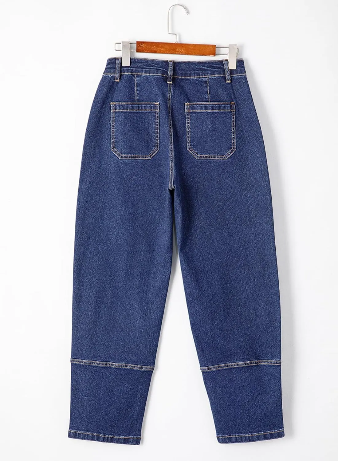 EVALESS Jeans for Women Wide Leg High Waisted Boyfriend Straight Leg Stretchy Cropped Denim Pants