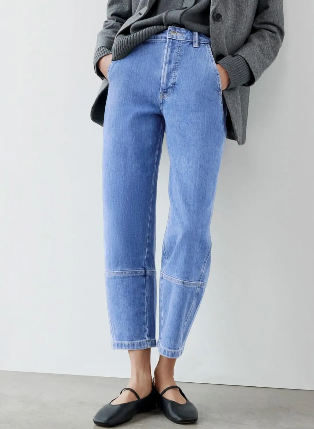 EVALESS Jeans for Women Wide Leg High Waisted Boyfriend Straight Leg Stretchy Cropped Denim Pants