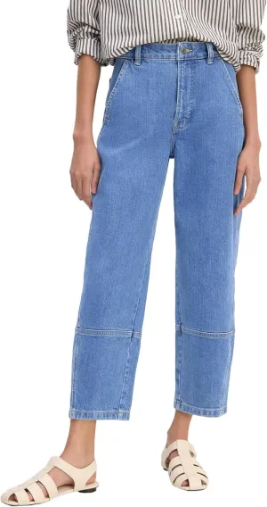 EVALESS Jeans for Women Wide Leg High Waisted Boyfriend Straight Leg Stretchy Cropped Denim Pants