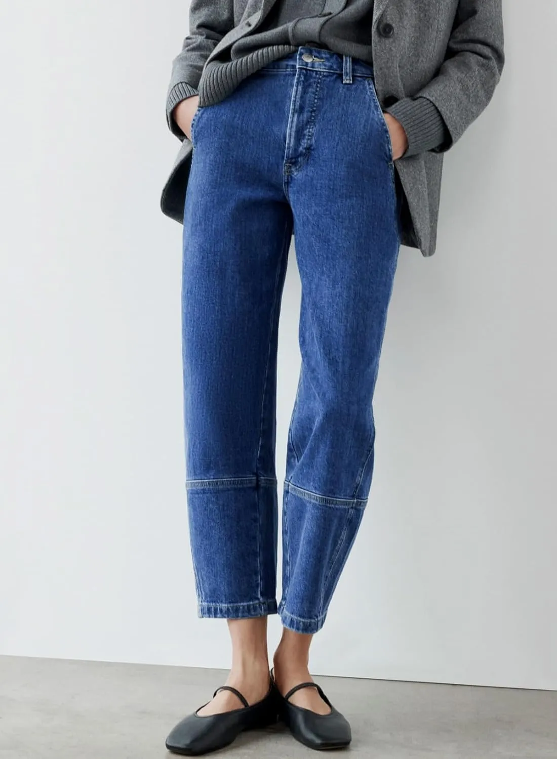 EVALESS Jeans for Women Wide Leg High Waisted Boyfriend Straight Leg Stretchy Cropped Denim Pants