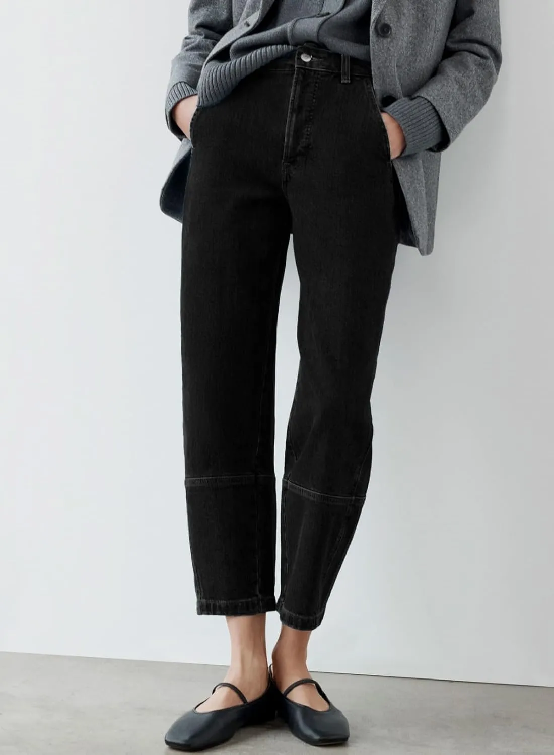 EVALESS Jeans for Women Wide Leg High Waisted Boyfriend Straight Leg Stretchy Cropped Denim Pants