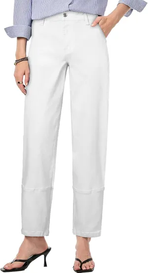 EVALESS Jeans for Women Wide Leg High Waisted Boyfriend Straight Leg Stretchy Cropped Denim Pants