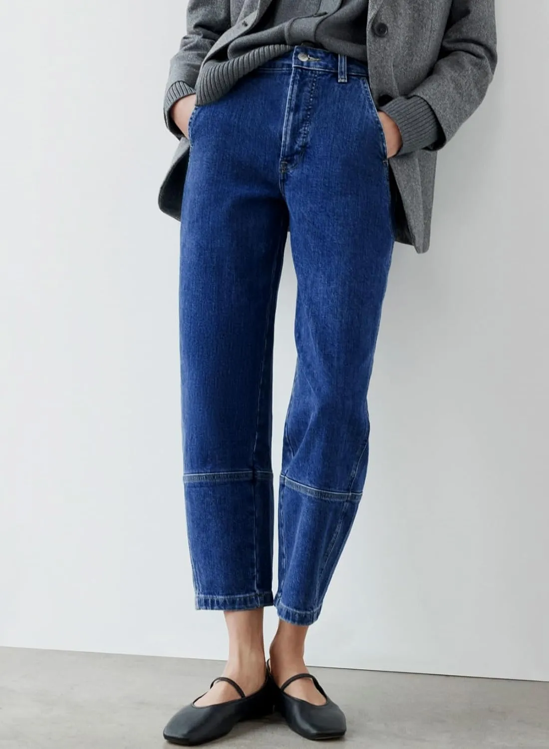 EVALESS Jeans for Women Wide Leg High Waisted Boyfriend Straight Leg Stretchy Cropped Denim Pants