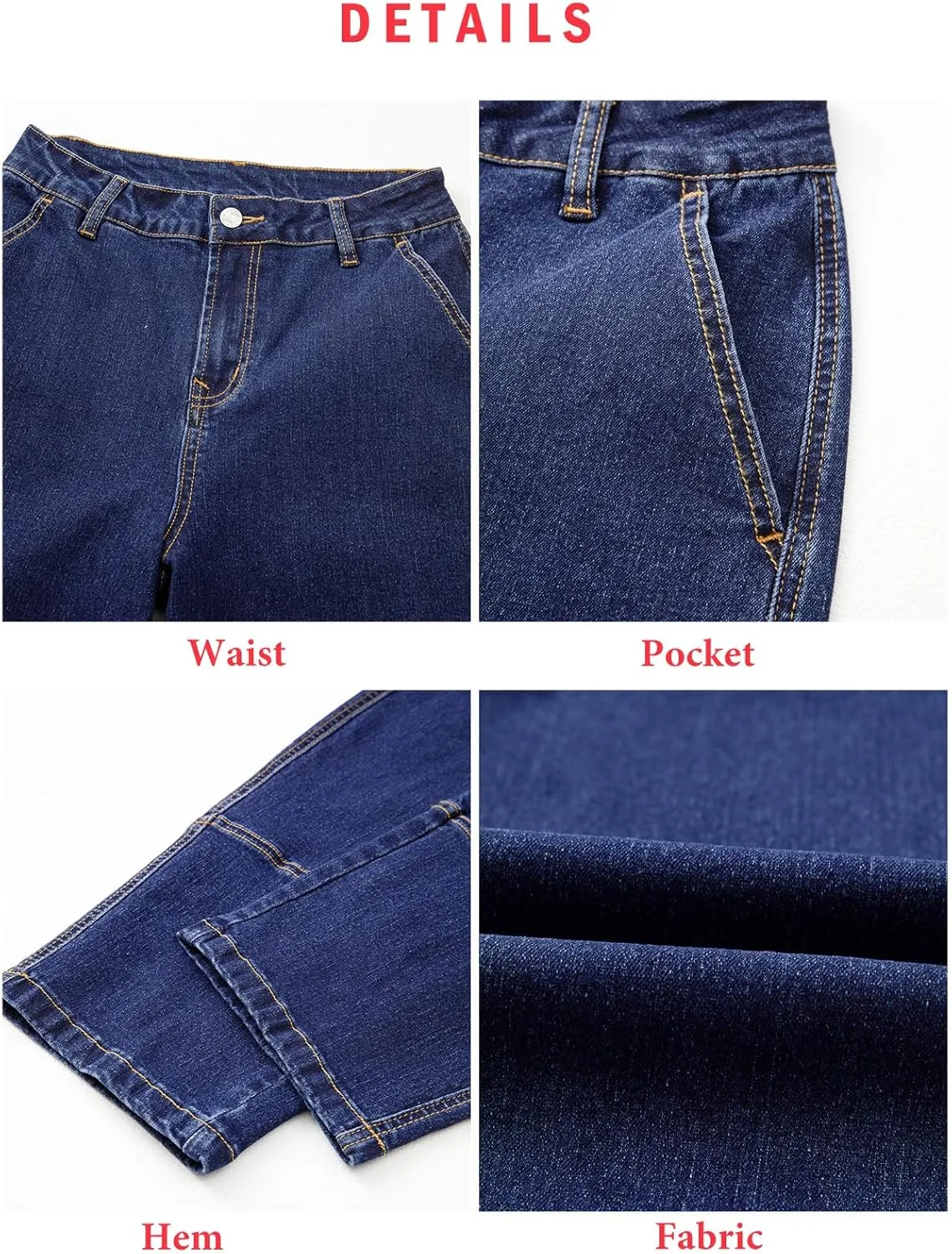 EVALESS Jeans for Women Wide Leg High Waisted Boyfriend Straight Leg Stretchy Cropped Denim Pants