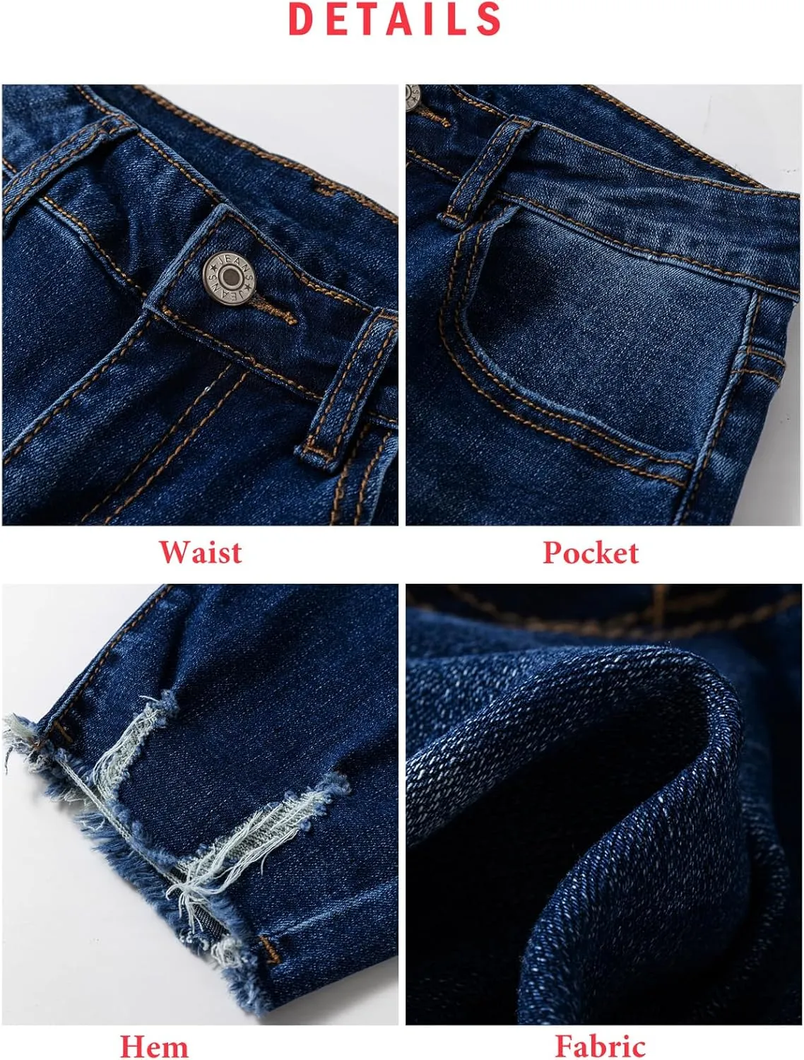 EVALESS Womens Jeans Mid Waisted Stretchy Ripped Distressed Tummy Control Straight Ankle Jean for Women Trendy 2025