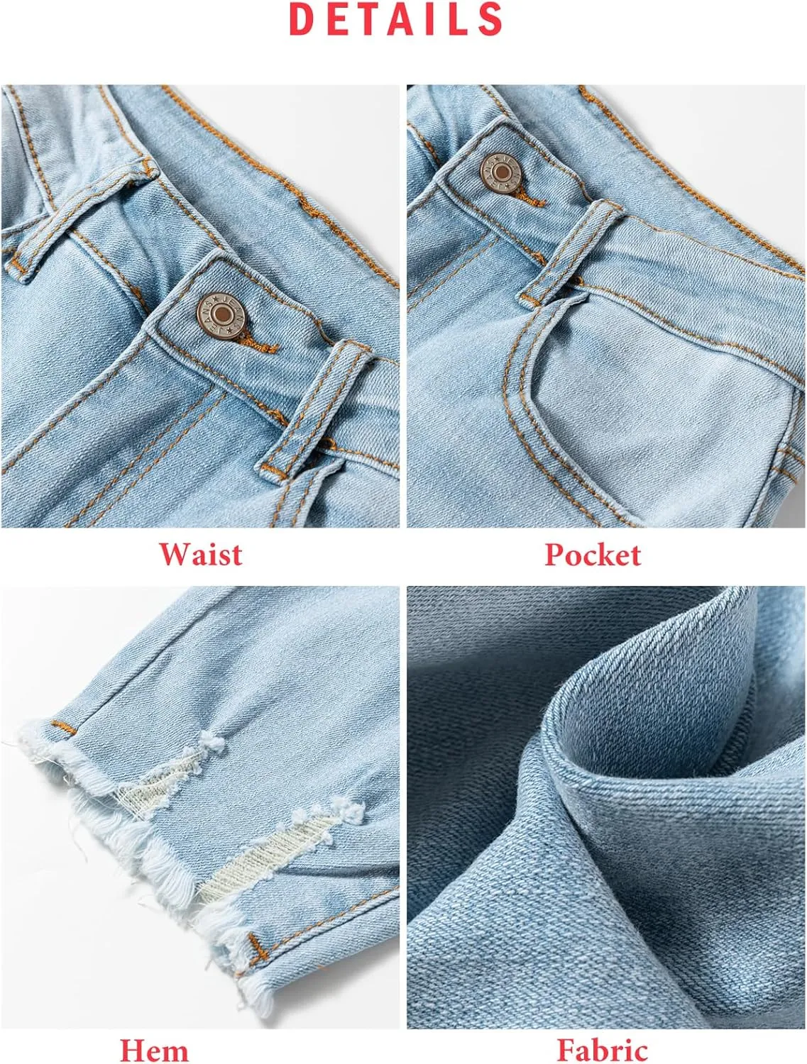 EVALESS Womens Jeans Mid Waisted Stretchy Ripped Distressed Tummy Control Straight Ankle Jean for Women Trendy 2025