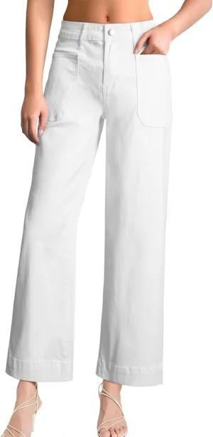 EVALESS Womens Wide Leg Jeans High Waisted Stretchy Loose Denim Pants