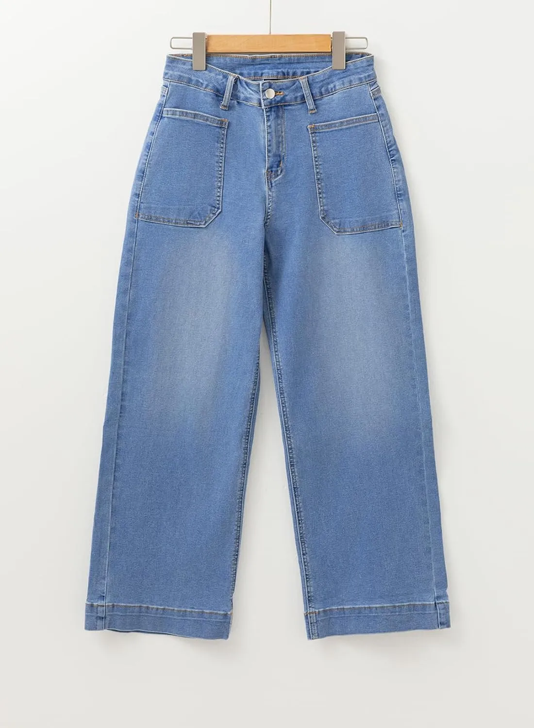 EVALESS Womens Wide Leg Jeans High Waisted Stretchy Loose Denim Pants