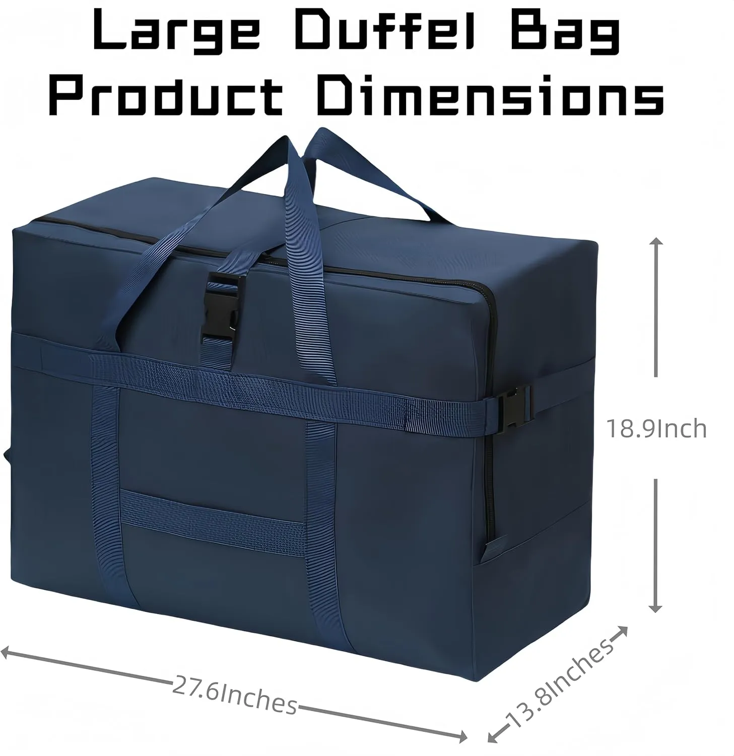 Extra Large Storage Duffle Bag for Travel Waterproof Carry on Weekend Overnight Storage Bag over Luggage for Camping, Movingshopping (120L-Dark Blue)