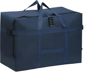 Extra Large Storage Duffle Bag for Travel Waterproof Carry on Weekend Overnight Storage Bag over Luggage for Camping, Movingshopping (120L-Dark Blue)