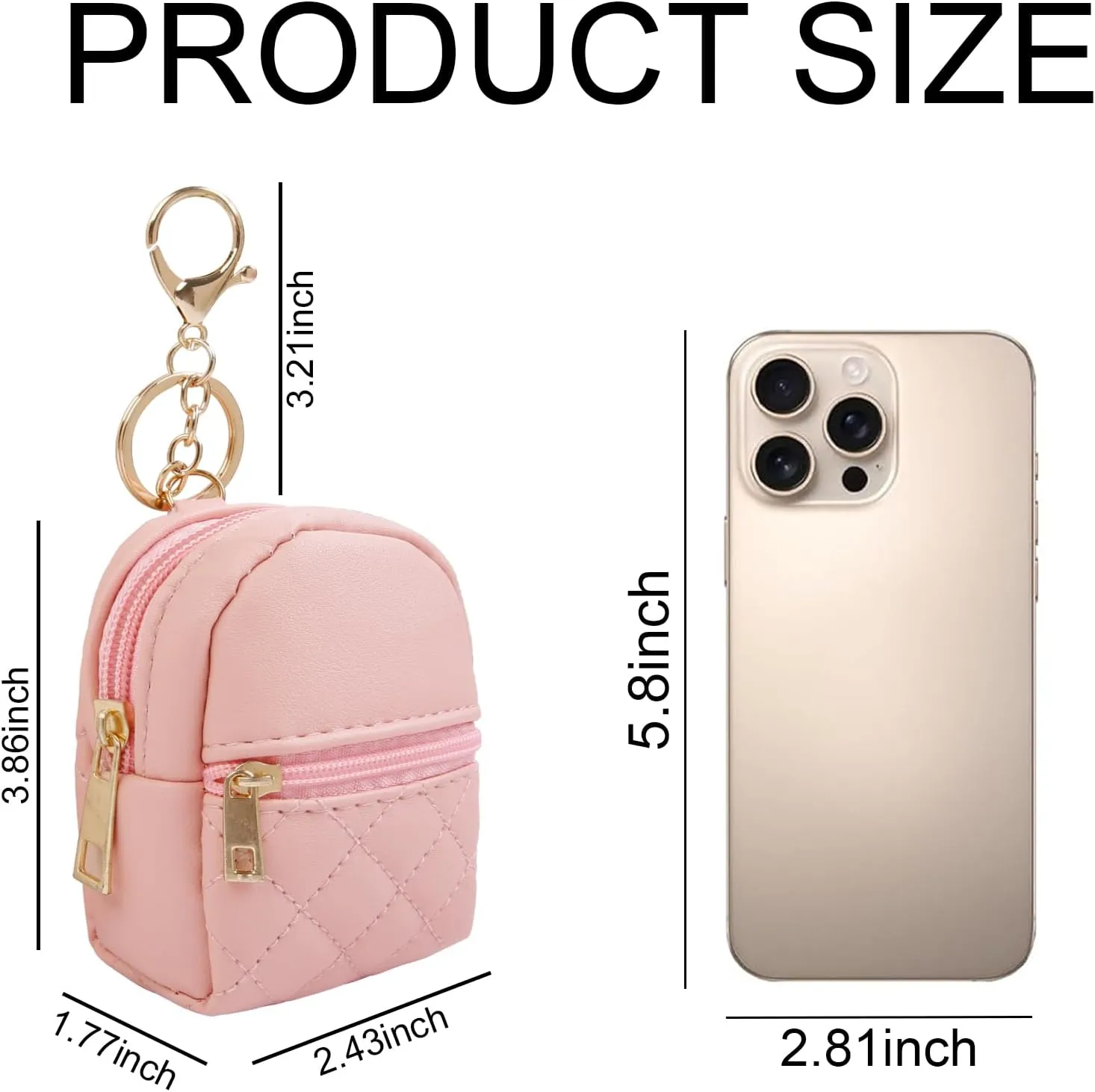 Fashion Cute Pink Initial Letter Keychain Gift for Women Girls, Mini Makeup Bag Backpack Car Key Accessories Lanyard