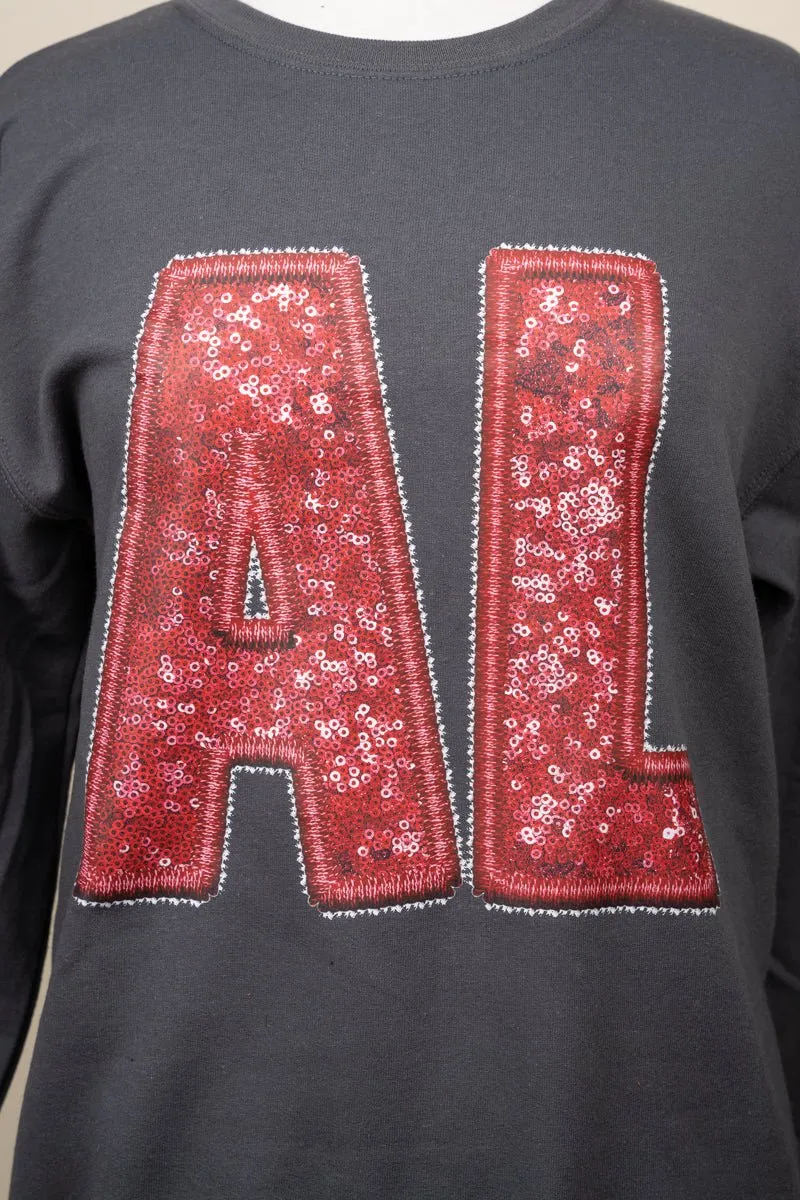 Faux Sequin AL Transfer Unisex NuBlend Crew Sweatshirt